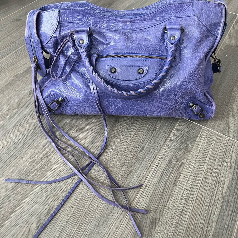 Balenciaga Purple Classic City Leather Satchel - Picture 2 of 5